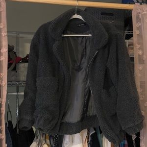 Grey zaful fluff jacket